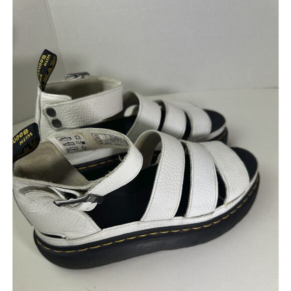 Doc Dr Martens Clarissa II Quad White Milled Nappa Leather Gladiator Sandals 11 - Picture 2 of 16